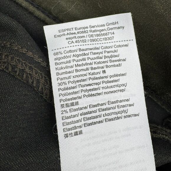 EDC Esprit Women's 8 Hunter Dark Green Jeans Slim Skinny Stretch Pockets Vintage - Picture 5 of 8